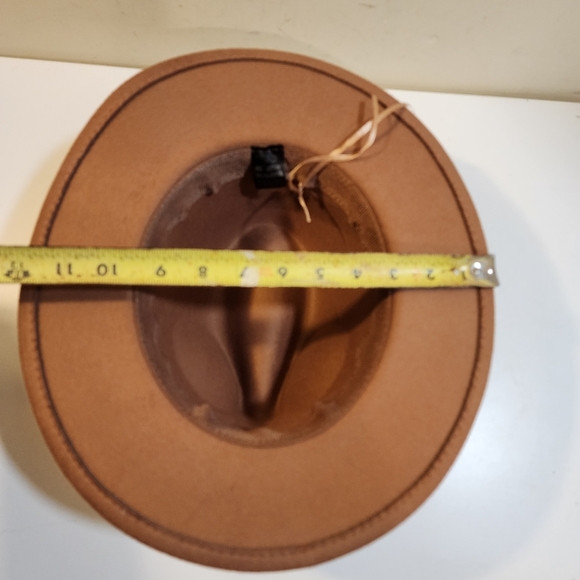 Women's Tan  Fedora Hat Cotton Blend - Picture 10 of 14